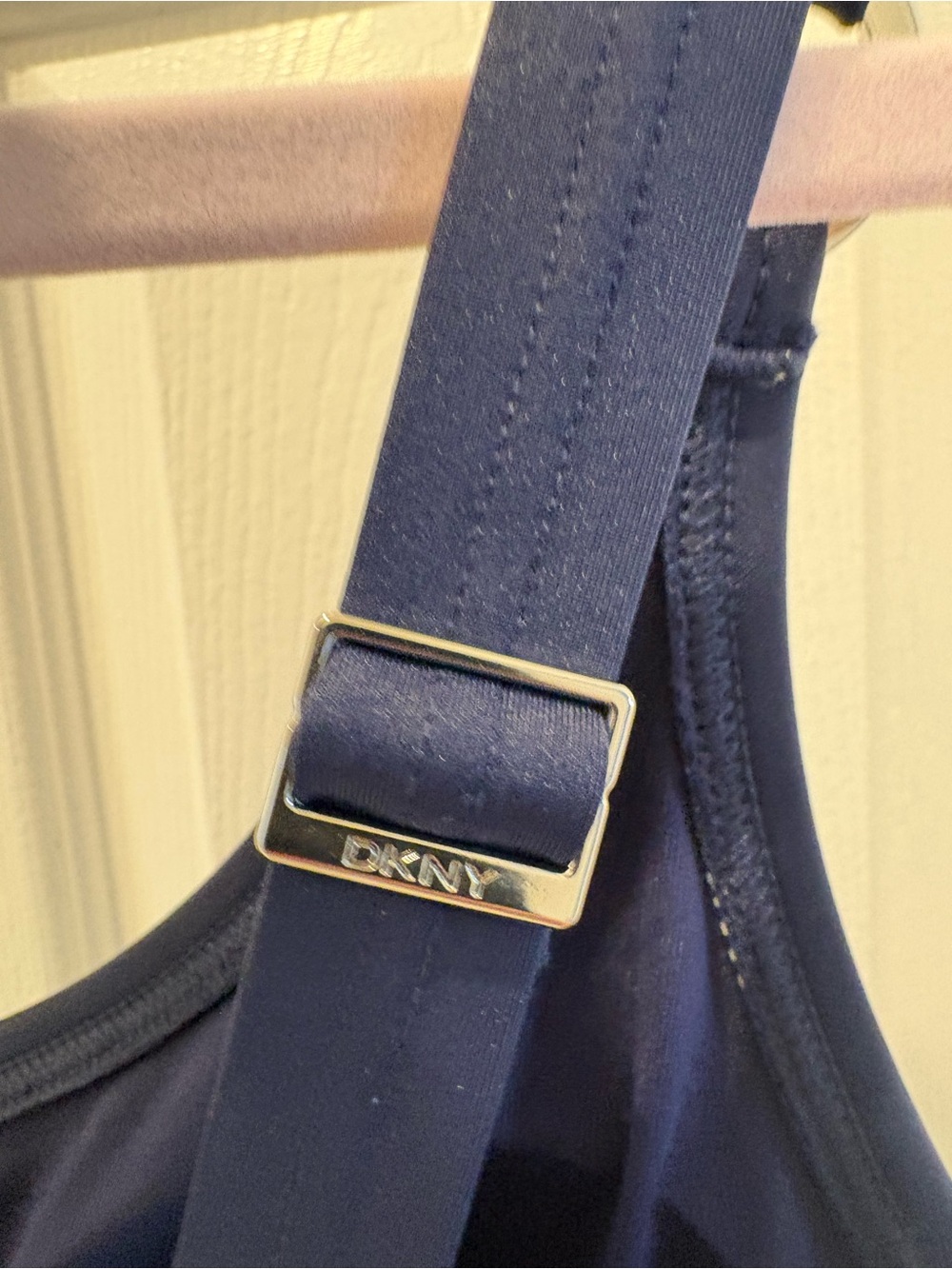 NWT DKNY Navy Ruched OnePiece size  S UPF 40+Tummy Compression Adjustable Straps - Picture 7 of 11